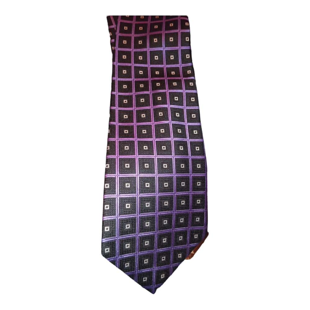Polo by Ralph Lauren purple and black checked tie